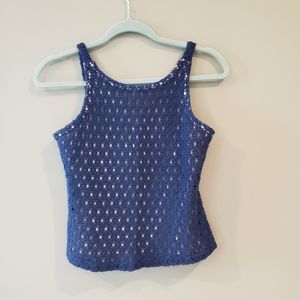 Size Small Vintage Crotchet Knit Cropped Tank